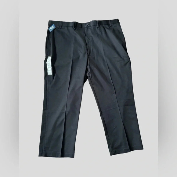 Haggar Other - HAGGAR Premium No Iron Khaki NWT Men's 48x29  Flat Front Classic Fit Black